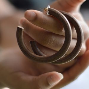 Wooden Style Hoop Earrings